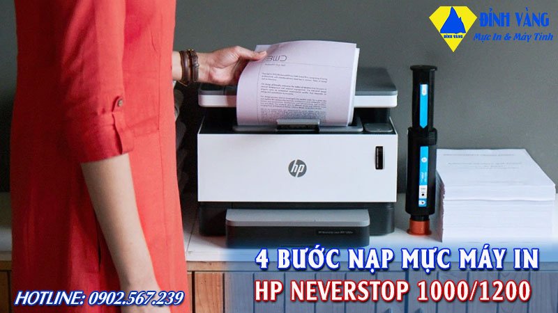 Hướng dẫn cách đổ mực máy in HP NeverStop 1000/1200 ngay tại nhà