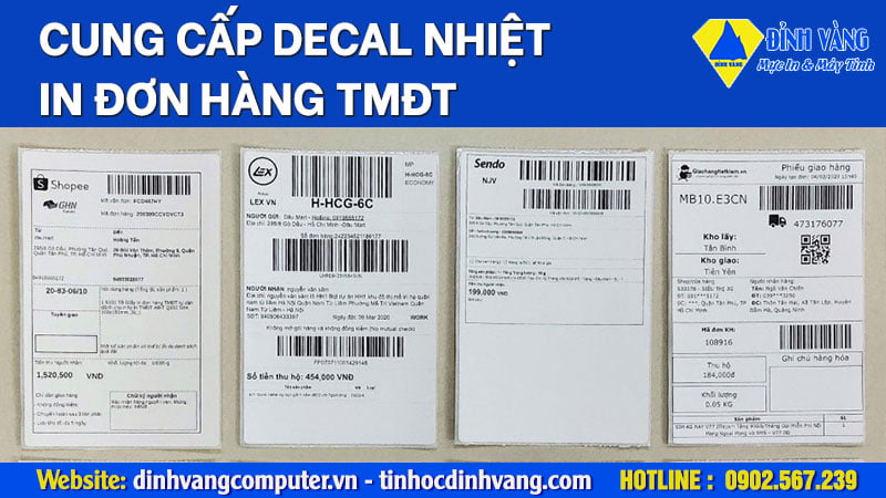 Cung cấp Decal nhiệt, giấy in đơn hàng Shopee, Lazada, Tiki | Sản xuất đủ kích thước