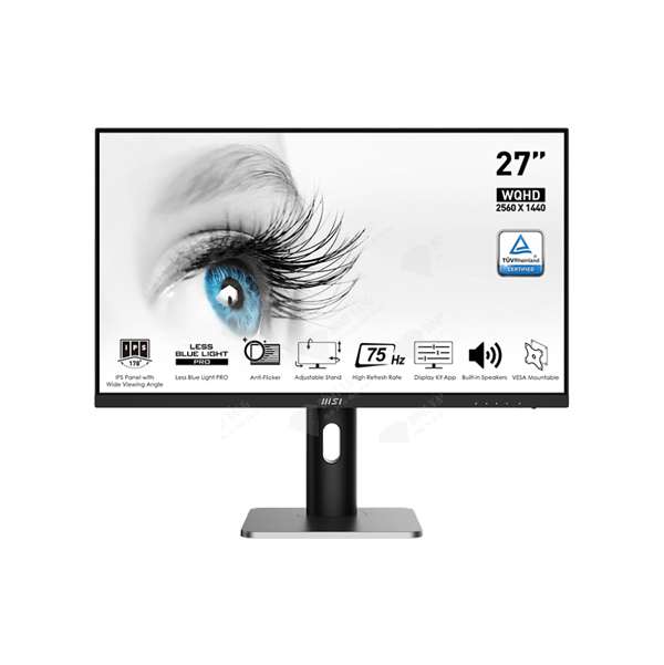 Màn hình LCD MSI Pro MP273QP 27 Inch (27 Inch, 2560x1440, IPS, 350 cd/m2, 75Hz, 1ms)