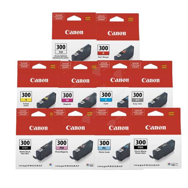 Mực máy in Canon PFI-300 C, CO, GY, M, MBK, PBK, PC, M, R, Y (Dùng Cho Máy In imagePROGRAF PRO-300)