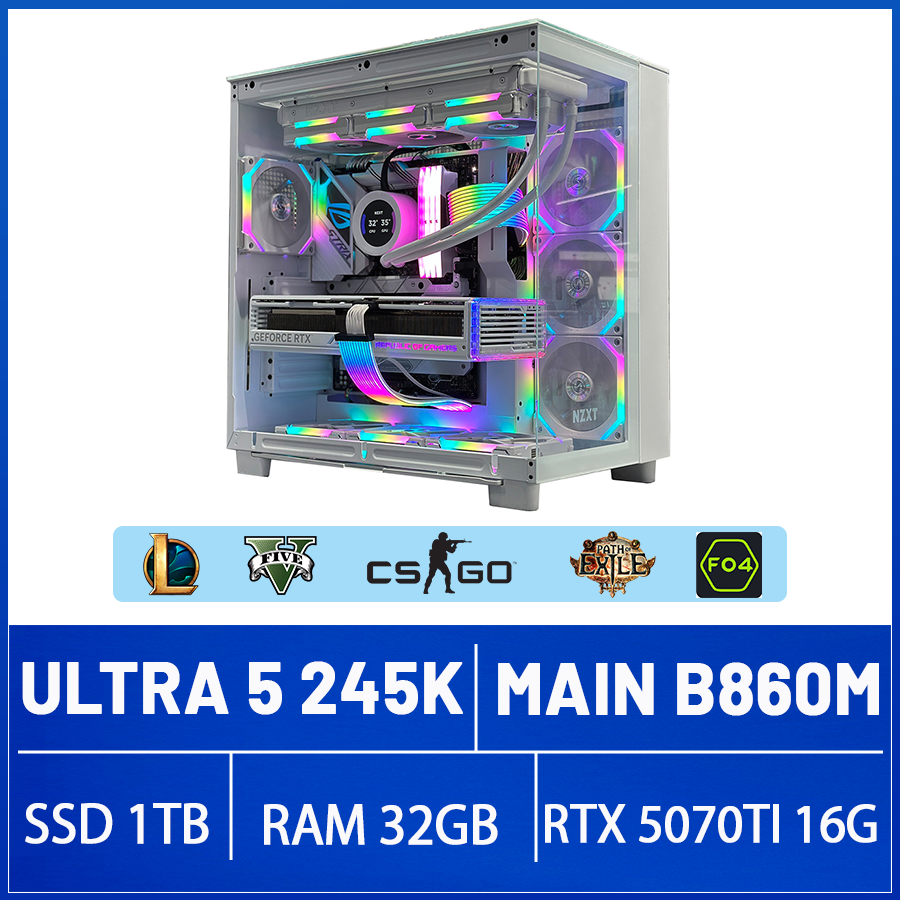 G08 - PC Gaming Ultra 5 245K, RTX 5070 Ti 16G, Ram 32GB DDR5, SSD 1TB, 850W