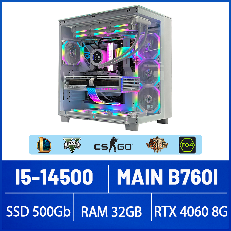 G07 - PC Gaming i5-14500, RTX 4060 8GB, RAM 32GB, SSD 500GB, 750W