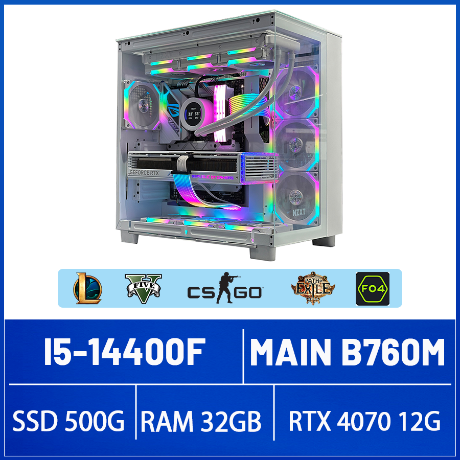 G10 - PC Gaming i5-14400F, RTX 4070 12G, Ram 32GB DDR5, SSD 500G, 750W