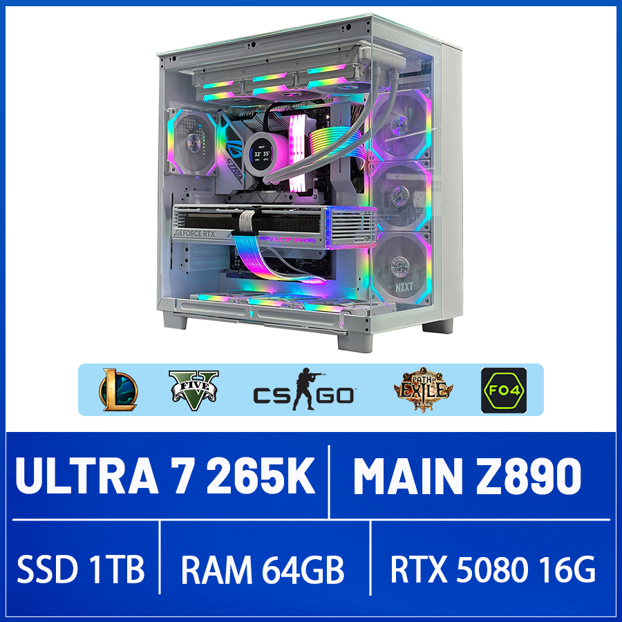 G09 - PC Gaming Ultra 7 265K, RTX 5080 16G, Ram 64GB DDR5, SSD 1TB, 1000W