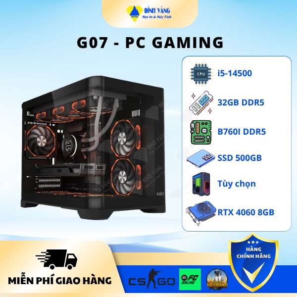 G07 - PC Gaming i5-14500, RTX 4060 8GB, RAM 32GB, SSD 500GB, 750W