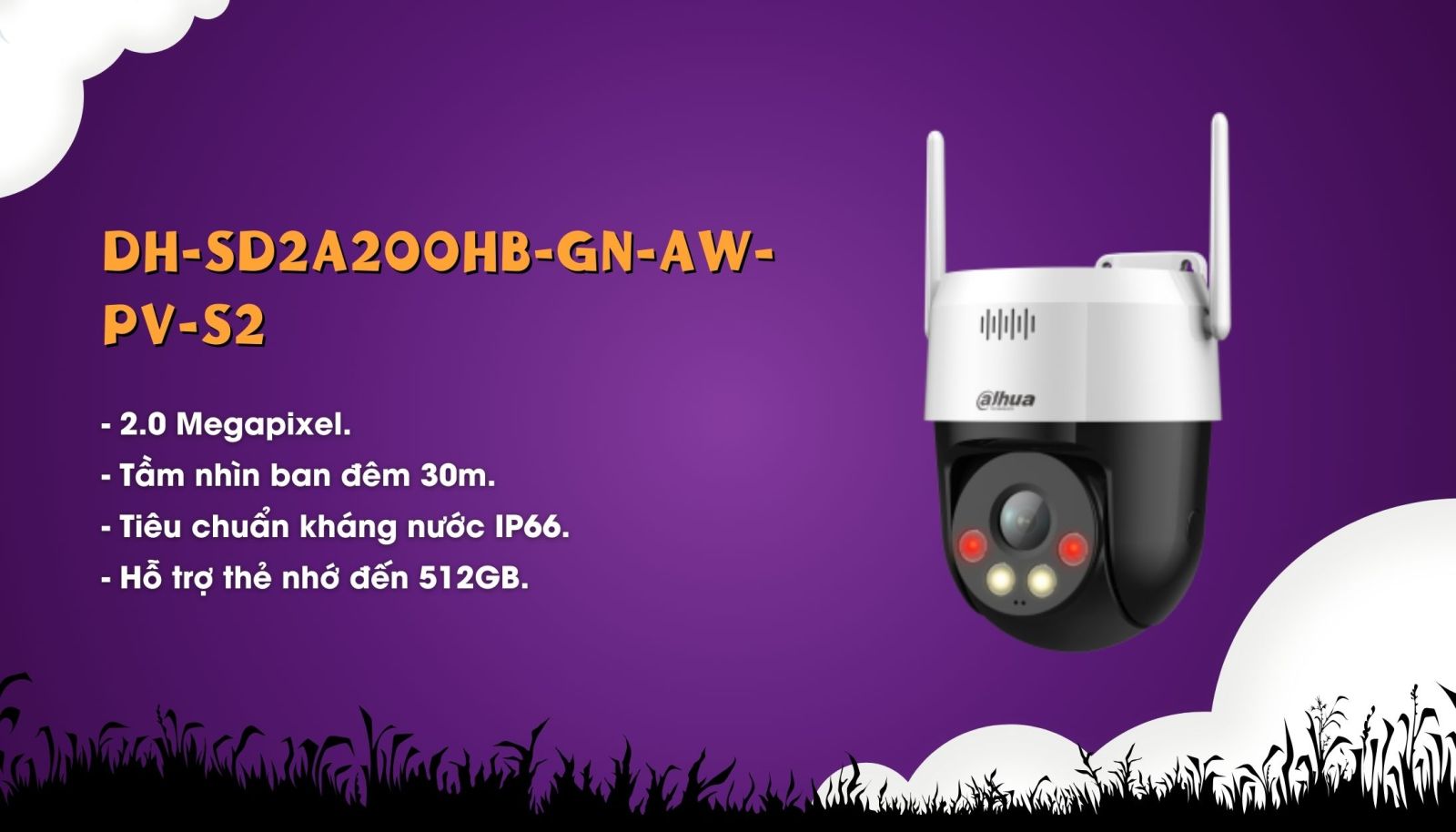 Camera IP PTZ Wifi 2MP DAHUA DH-SD2A200HB-GN-AW-PV-S2.
