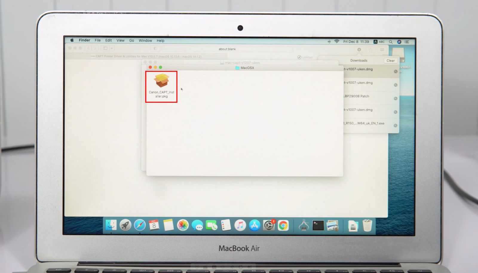 Chạy file Canon_CAPT_Installer.pkg
