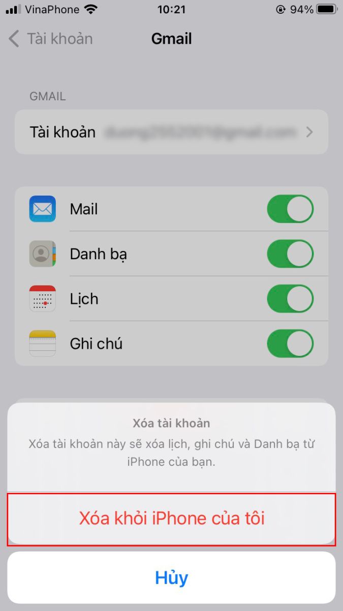 Nhấn vào Xóa khỏi iPhone của tôi để hoàn tất quá trình.