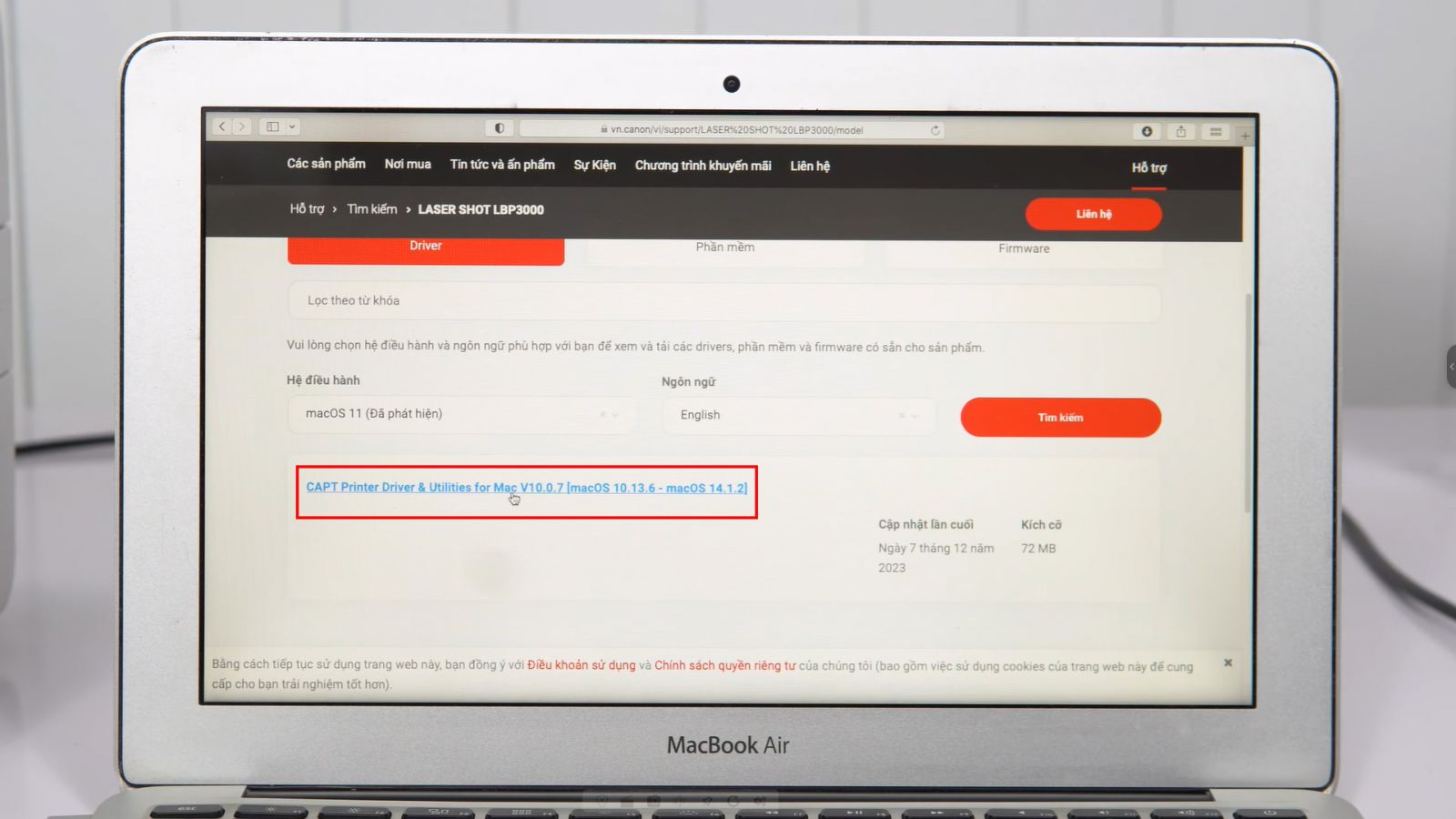 Tải về phiên bản phù hợp với hệ điều hành MacOS bạn đang dùng.