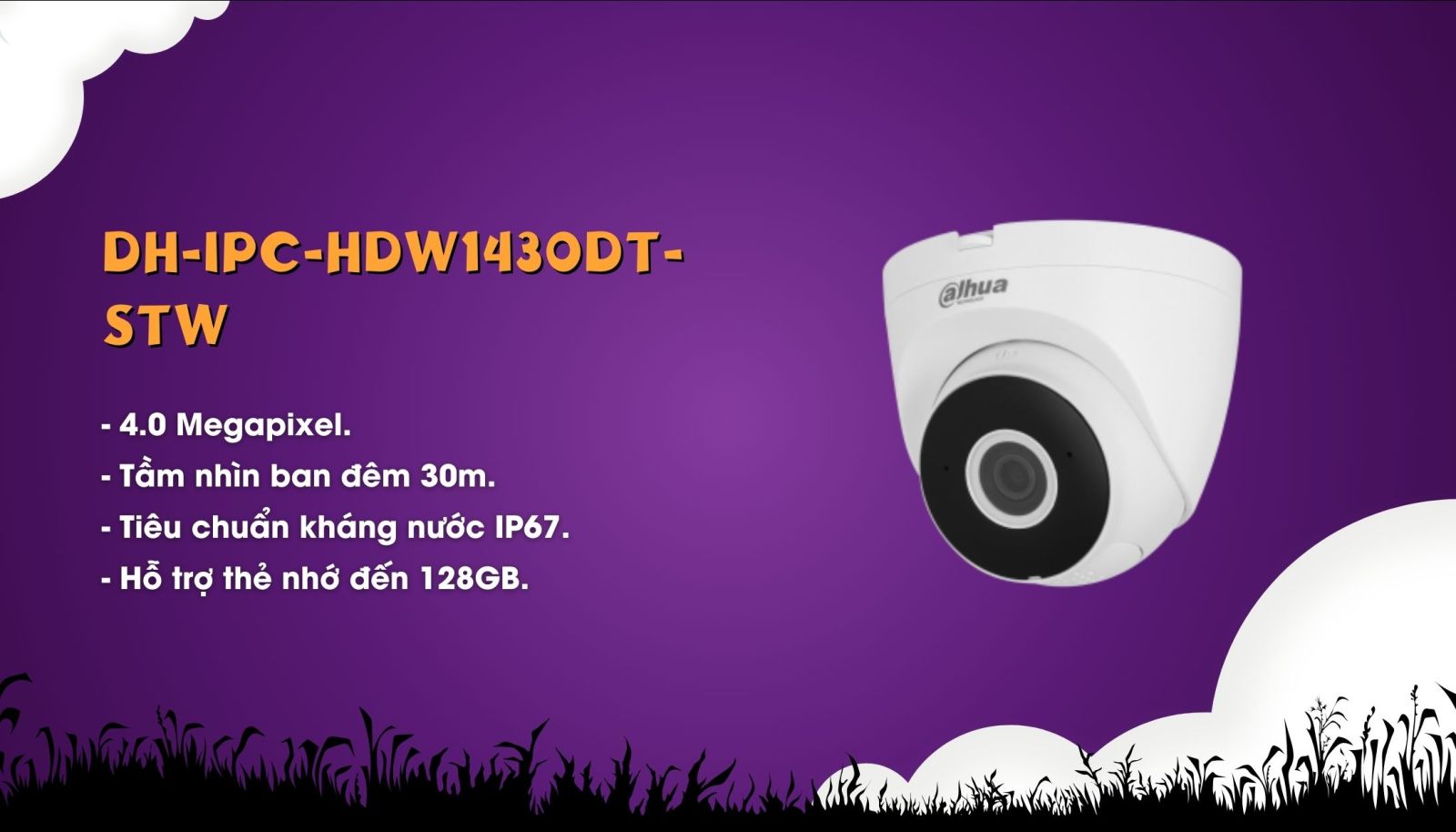 Camera IP Wifi 4MP DAHUA DH-IPC-HDW1430DT-STW.