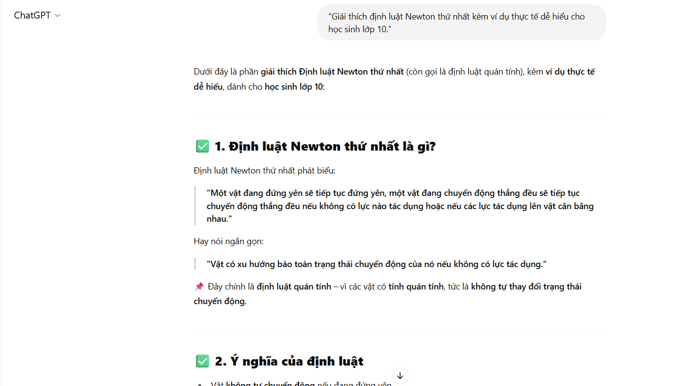 Sừ dụng chatgpt cho môn Lý
