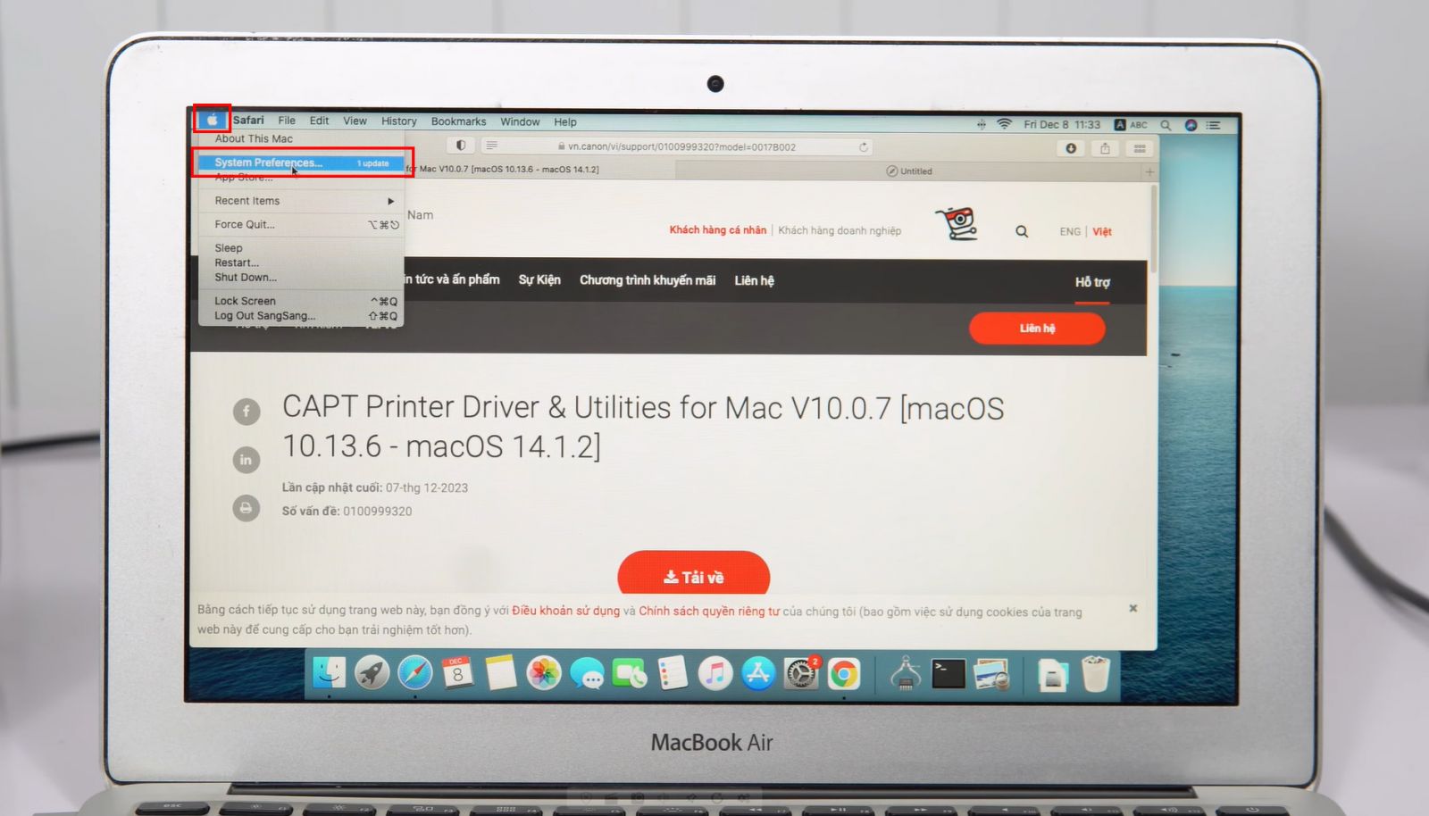 Bước 2: Mở System Preferences Trên Mac.