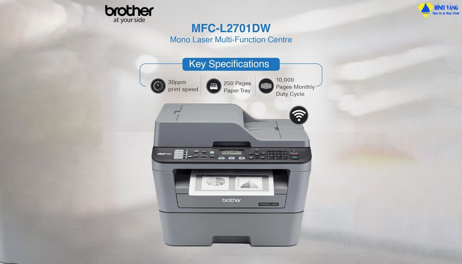 Máy in đa năng Brother MFC-L2701DW hỗ trợ các loại kết nối nào?