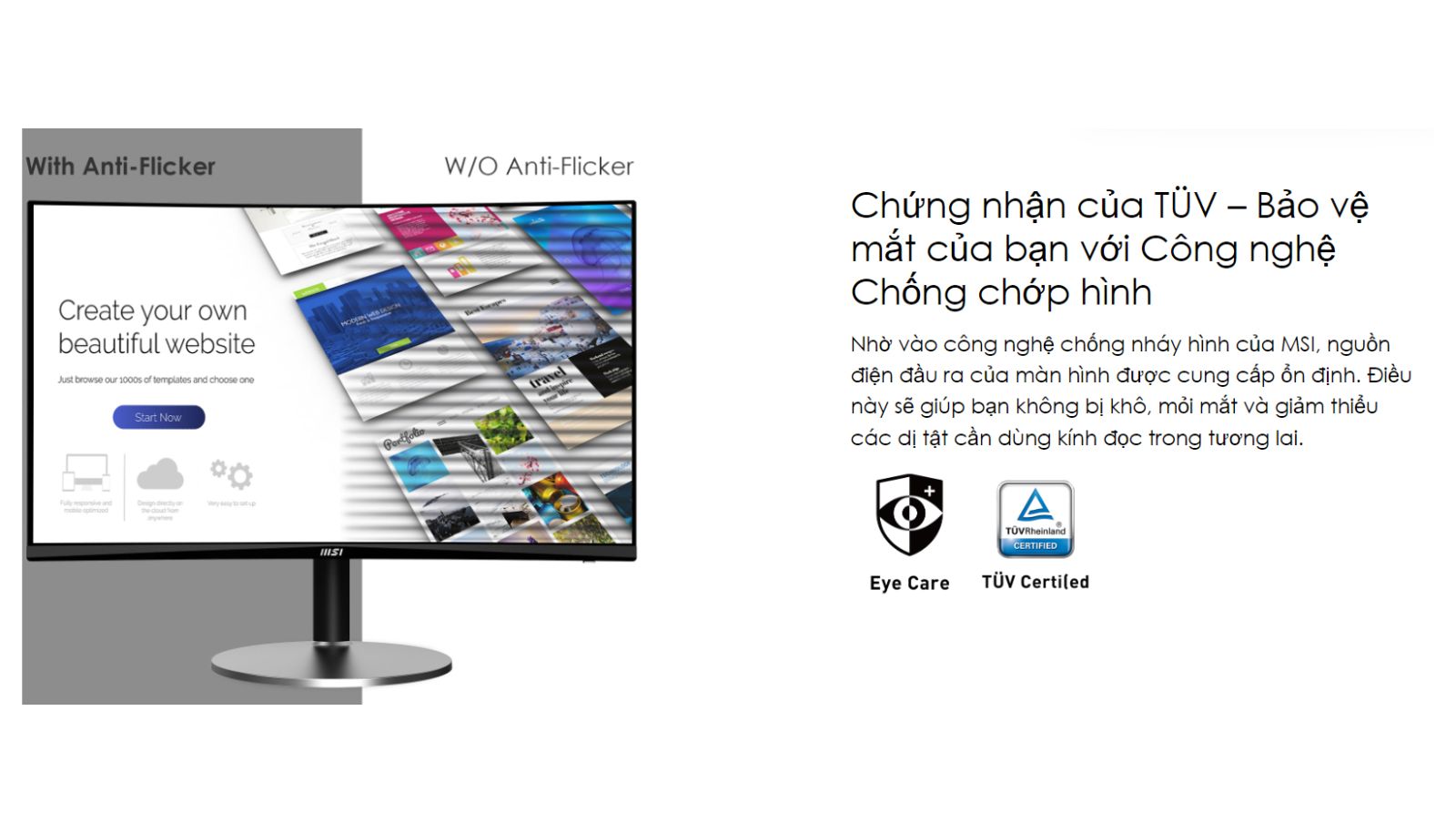 Màn hình cong MSI PRO MP272C với Công nghệ Bảo vệ Sức khỏe và Tối ưu Hiệu suất