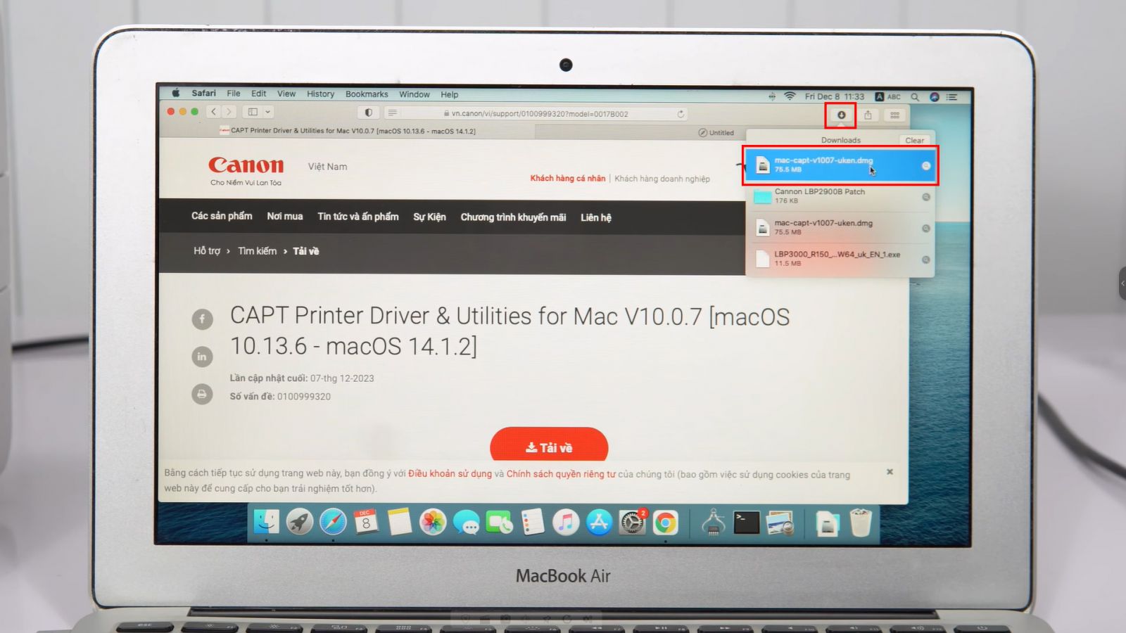 Mở file driver vừa tải về.