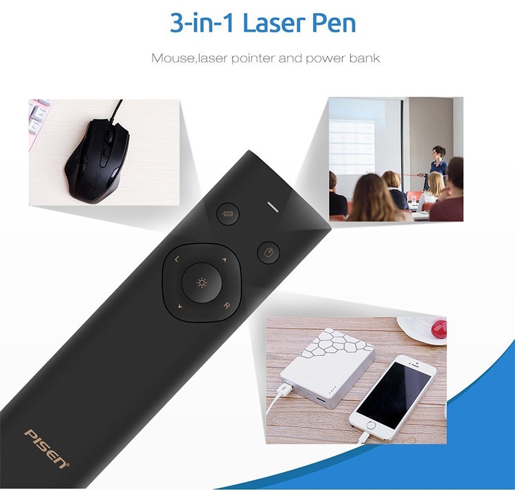 Bút trình chiếu Pisen Air mouse Laser Power Pen 2500mAh