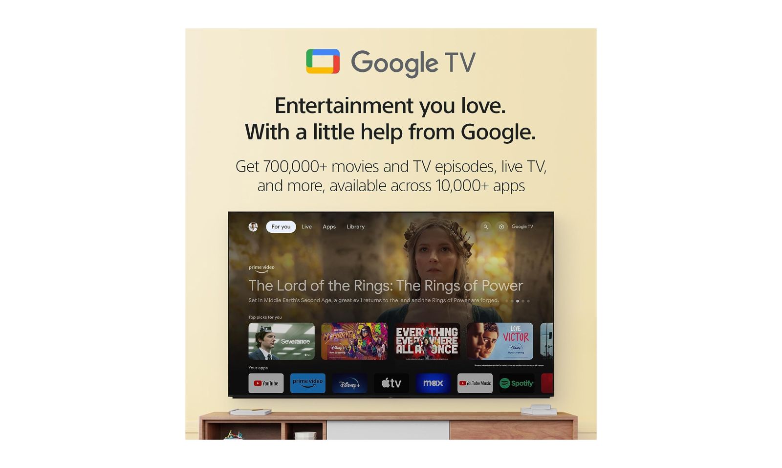 Smart TV Cao Cấp: Google TV, Tìm Kiếm Giọng Nói và Điều Khiển Bằng Cử Chỉ