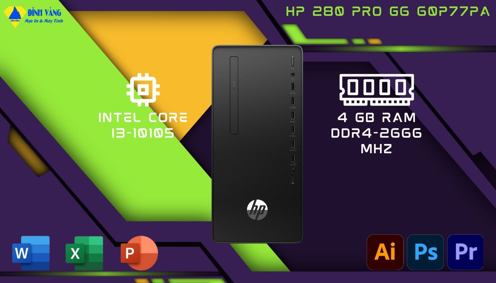 Sự ổn định và hiệu suất đáng tin cậy từ máy tính để bàn HP 280 Pro G6 60P77PA