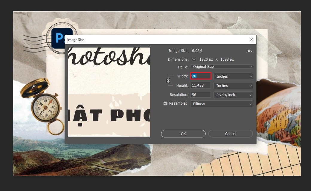 Cách làm nét ảnh trong photoshop bằng Image Size