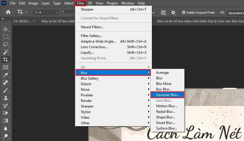 Cách làm rõ ảnh trong photoshop với Gaussian Blur