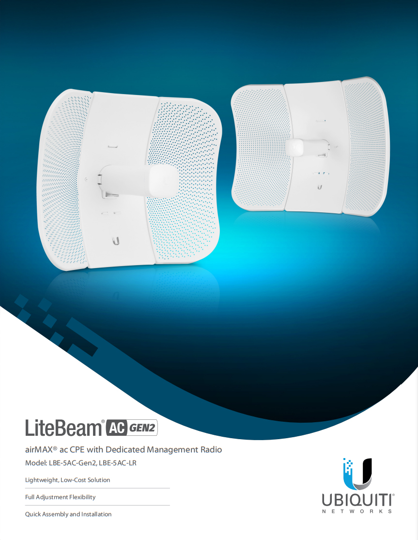 Bộ Phát Wifi Vô Tuyến LiteBeam 5AC Gen2 (LBE-5AC-Gen2 kèm POE 24v)