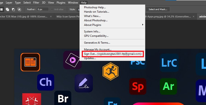 Sau khi hoàn tất các bước đăng ký, bạn tiến hành đăng nhập vào phần mềm Adobe Creative Cloud hoặc đăng nhập trực tiếp vào phần mềm AI Photoshop 2023 để sử dụng.