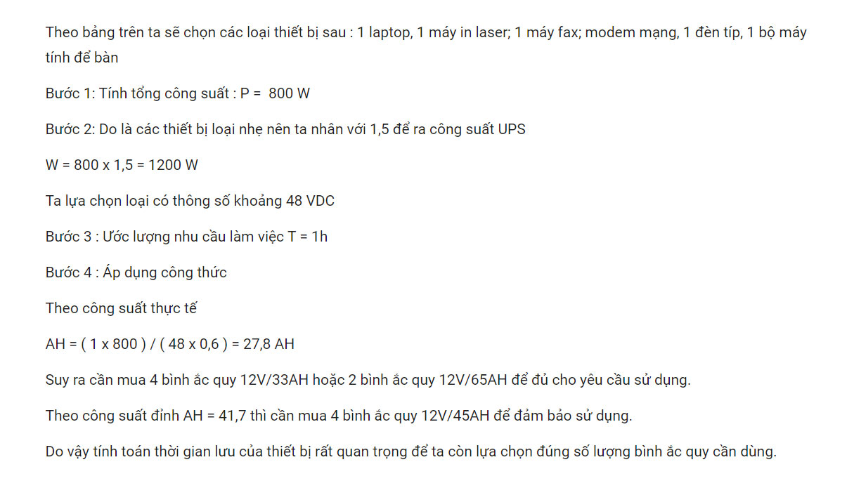 Cách tính thời gian lưu điện cho bộ lưu điện camera