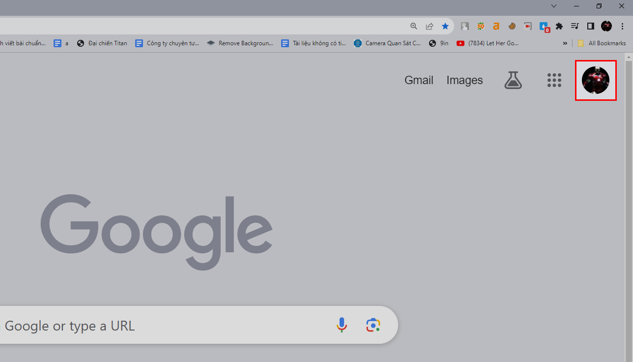 Chọn vào biểu tượng Tài Khoản Google.