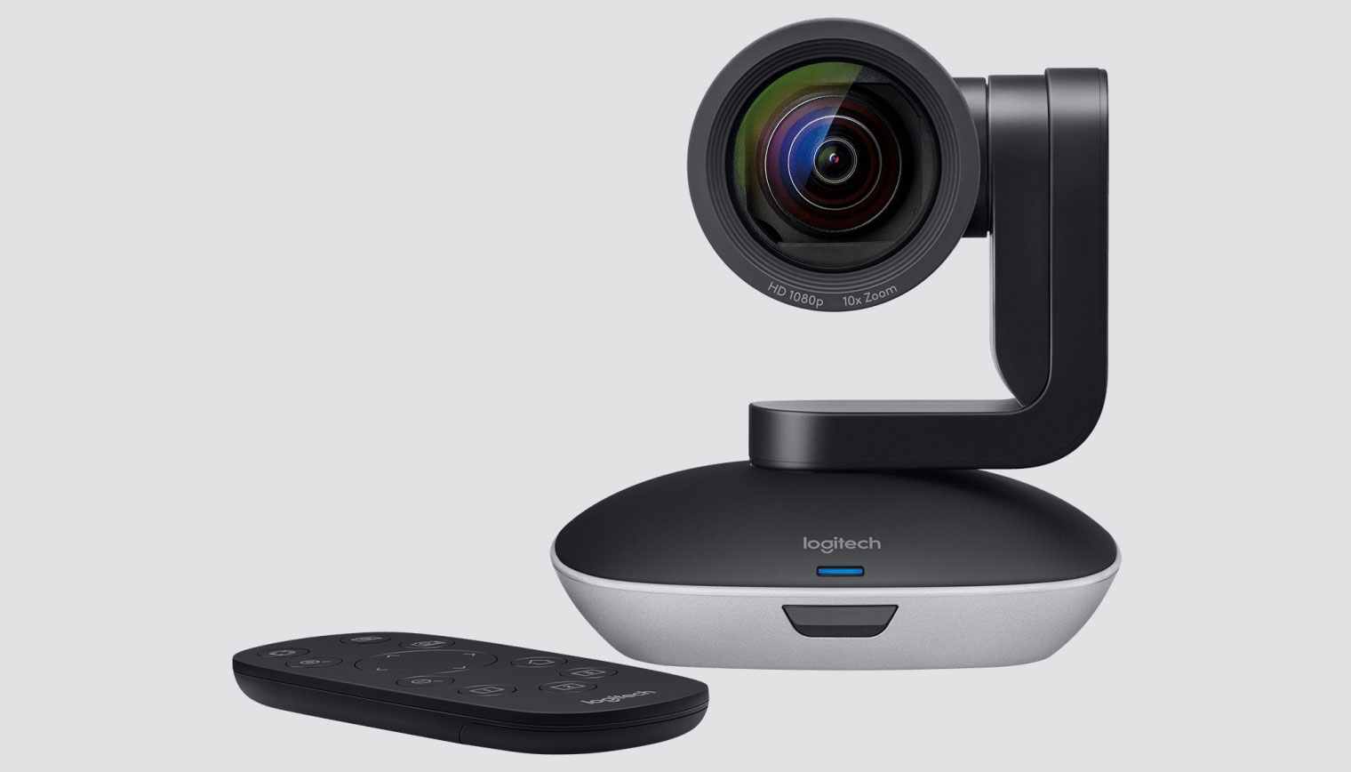 Bộ Camera Logitech PTZ Pro 2 đầy đủ thành phần.