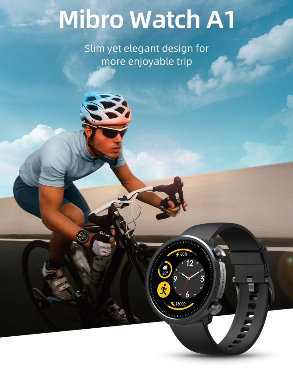 Đồng hồ thông minh Mibro A1 XPAW007 được trang bị màn hình HD kích thước 1.28 inch vô cùng rõ ràng và sắc nét.