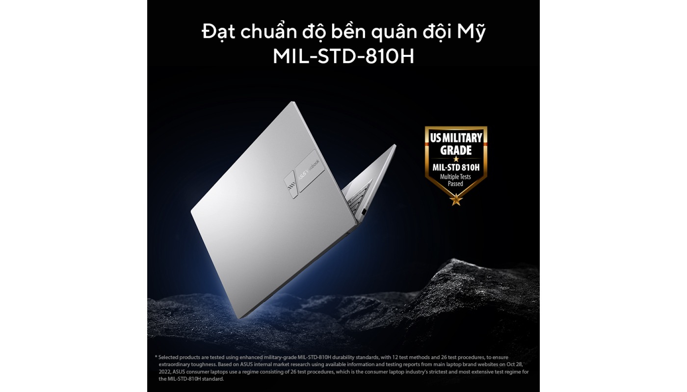 Đẳng Cấp Bền Vững: Laptop Asus Vivobook 14 X1404VA-NK125W Đạt Tiêu Chuẩn Quân Đội Mỹ.
