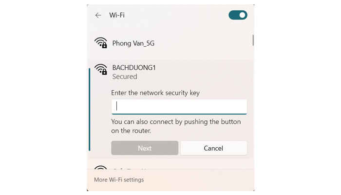  Kết nối mạng Wifi