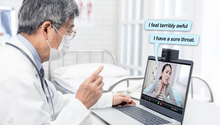 Các yêu cầu cơ bản cho một thiết bị họp trực tuyến trong ngành y tế.