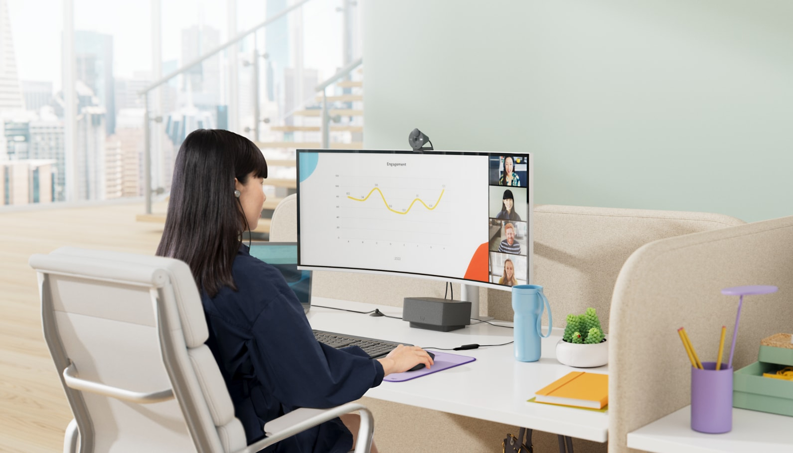 Webcam Logitech Brio 305 1080p.
