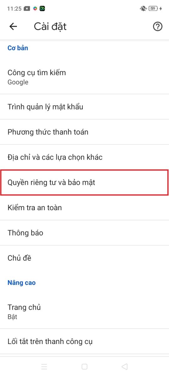 Cách xóa, bật Cookie trên điện thoại